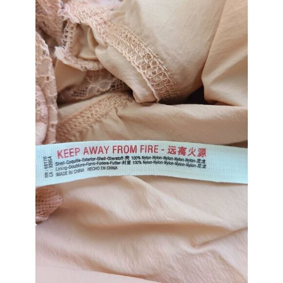 Free People Namaslay Jacket Women's Medium Peach Long Sleeve Full Zip Ruffle - Picture 7 of 8